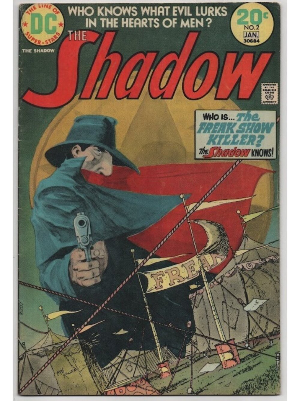 The Shadow 2 DC Comics 1974 VG- 3.5 Freak Show Killer Kaluta